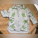 ZARA  Women’s‎ Sz S Pale Blue Embroidered/Beaded Leaf Blouse Photo 6