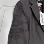 Dries Van Noten NWT  Charcoal Gray Embroidered Blazer Outerwear 100% Cotton Sz 36 Photo 2