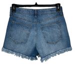 Celebrity Pink  SZ 7/28 Jean Shorts Distressed Frayed Hi-Rise Zip-Fly Medium Wash Photo 4
