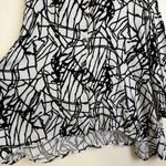 Bryn Walker Rayon Tunic Womens Medium White Abstract Long Sleeve Black Career Photo 5