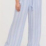 Torrid Gauze Geometric Striped Light Blue Wide-Leg Pants Photo 0