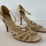CL by Laundry  Beige Snakeskin Strappy Heeled Sandals Photo 0