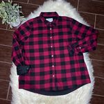 Orvis  Red Black Buffalo Plaid Fleece Lined Flannel Jacket Size large Photo 1
