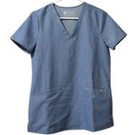 FIGS  Technical Collection Scrub Top Womens V Neck Blue Size x Small Pocket Nurse Photo 0