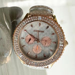 EXPRESS  FMDEX1430 Crystal Bezel Snakeskin Pattern Rose‎ Gold Women's Chronograph Photo 0