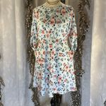 Loft  Floral‎ Mini Dress | Size 4 | Soft Blue Pink Bloom | Cottagecore Spring Photo 4