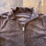 Hollister Chocolate Brown Velour Long Sleeve Cropped Jacket Size XS Photo 3