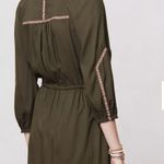 Anthropologie Edme and Esyllte Olive Peasant Boho Dress Ribbon Trim cottage M Photo 1