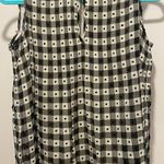Max Studio  Black & Ivory Gingham Plaid Pleated Sleeveless Tank Top Blouse  - XS Photo 3