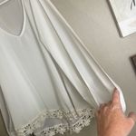 Lovers + Friends  white sheer lace hem open sleeve blouse long sleeve xs Photo 4