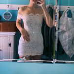 Tobi White Lace Off The Shoulder Dress Photo 2