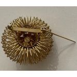 Vintage Gold Tone Flower Pearl Brooch Pin Round sprin Elegant Statement Sz 1” Photo 5