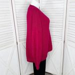 Free People All Mine Slouchy Alpaca Blend Sweater Raspberry Pink Large Oversized Photo 3