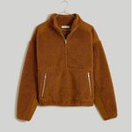 Madewell Faux Shearling Fleece Pullover Size Small Dried Cedar Deep Pile Comfort Photo 0