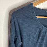 Lilla P deep slate blue pima cotton slub smocked v Photo 18