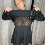 Finn and Clover  Long Sleeve Lace Black Romper Photo 1