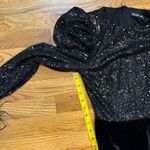 Lavish Lice Lavish Alice Womens 4 Black Sequin Faux Fur Long Sleeve Velvet Draped Midi Dress Photo 6