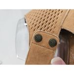 Vince Camuto  Jace Diamond Cut Tan Leather Block Heel Sandals Size 8 Photo 5