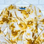 Vera Wang Simply Vera Beautiful Yellow & White Long Sleeve Shirt‎ Size Small by  Photo 3
