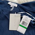 1. State  Blue One-Shoulder Ribbed Bodycon Dress Photo 4