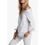 Free People  off the‎ shoulder white bow blouse size small blogger favorite Photo 1