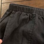 Flax  Black 100% Linen Cargo Tie Ankle Cropped Pants Size Medium Photo 4