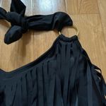 One Piece Fringe Halter Neck Black Swim Suit Womens Size Large Photo 1