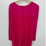 Chico's  Knit Tunic Women 2 Summer Berry Barbie Pink Knit Woven Back Stretch NWT Photo 1