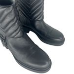 Gucci Quilted Double G Leather Moto Boots Black Ankle Booties Size 39 Photo 9