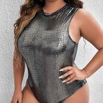 SheIn Crocodile Pattern Sleeveless Tank Bodysuit Party Tops Photo 0