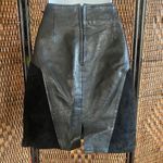 28” Waist//Vintage 90s Leather and Suede Black Mini Skirt Size M Photo 2