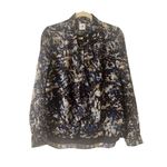 CAbi  Starry Night print ruffle blouse style # 3066 Small Photo 2