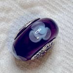 Pandora Authentic  Blue Flowers on for You Murano Glass Bead Purple 925 Photo 2