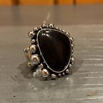 Paparazzi NWOT DONT DWELLER ON IT - BLACK STONE SILVER RING - Photo 3