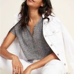 Old Navy  linen henley short sleeve tshirt heathered gray size large Photo 8