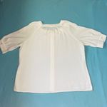 UNBRANDED square neckline gauzy texture short puff sleeve button up NEW size XL White Photo 3
