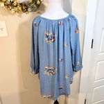 NWT FIG & FLOWER All Over Embroidered Button Front Lightweight Top Blue Sz L 💚 Size L Photo 4