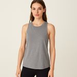 Victoria Sport Gray Open Cross Back Muscle Tank Top Size M Soft Lightweight Gym Photo 2