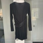 Nasty Gal  Bodycon Long Sleeve Deep V-Neck Stretch Sweetheart Dress Black Photo 2