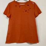 Women’s Casual Cut Out Detail Short Sleeve Tee Orange NWOT Photo 0