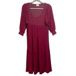 Nation Ltd Size S Small Rona Puff Sleeve Smocked Tiered Midi Dress Berry Pink Photo 1