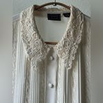 Laura Scott Vintage Lace Collar Cream Blouse Size 10 Photo 2
