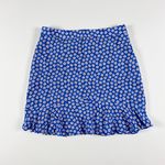 Madewell Women's Ruffle Edge Flirty Straight Skirt Mini Blue Daisy Floral Print Photo 0