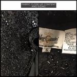 Oleg Cassini VINTAGE BLACK SEQUIN SILK RUFFLED COCKTAIL DRESS (6) Photo 11