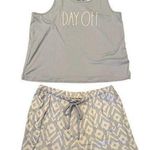 Rae Dunn 'Day Off' Tank and Shorts PJ Set White Size L Photo 0