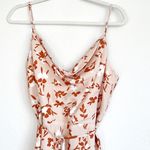 Willow Freddie Orange Floral Satin Cowl Neck Mini Dress Size M Photo 6