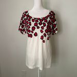 Diane Von Furstenberg  white, red & black cotton falling stones tee Photo 1
