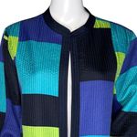 Alfred Dunner  Jacket Women 12 Black Green Blue Colorblock Quilted Granny Grandma Photo 4
