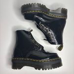 Dr. Martens  Sinclair Distressed Patent Leather Platform Boots in Black Photo 6