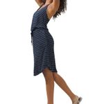 Soma  Weekend Tank Dress Womens XL Blue Bamboo Terry Striped Drawstring Beach Photo 3